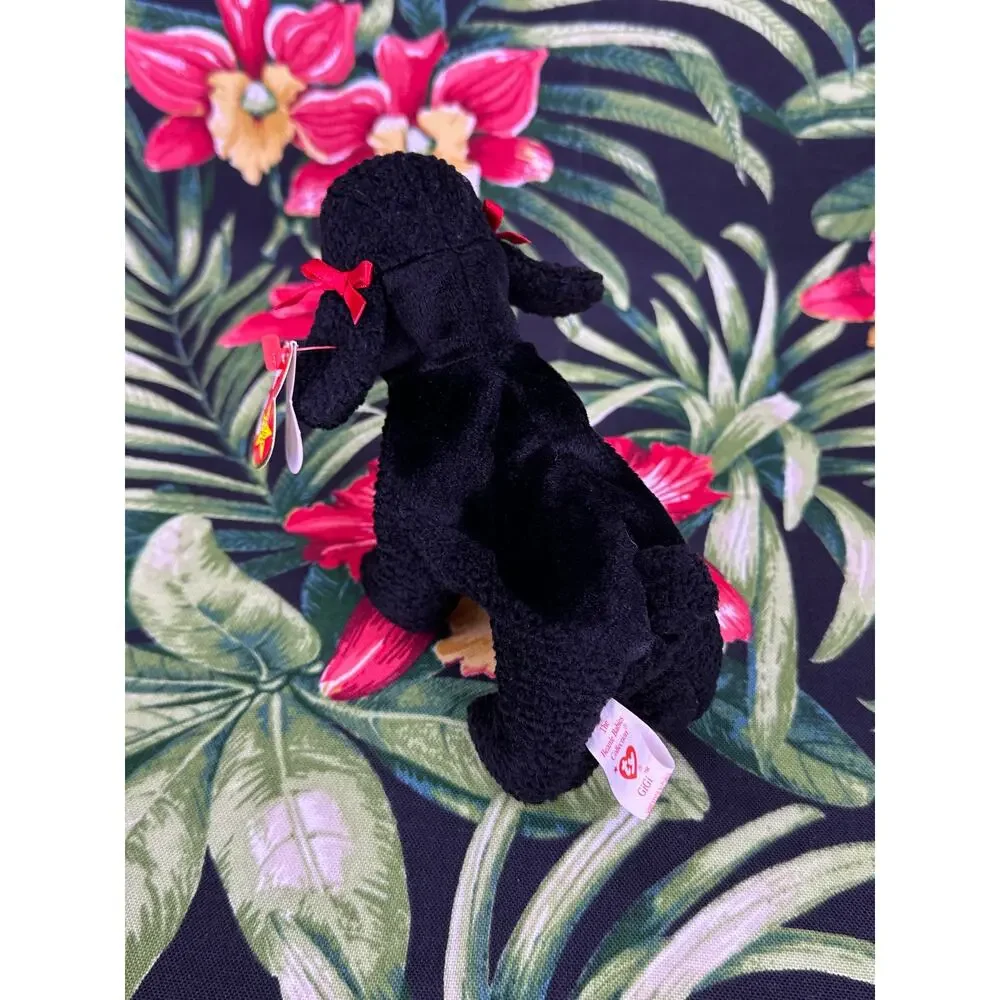 Vintage 1997 TY Black Poodle Dog GIGI Beanie Baby